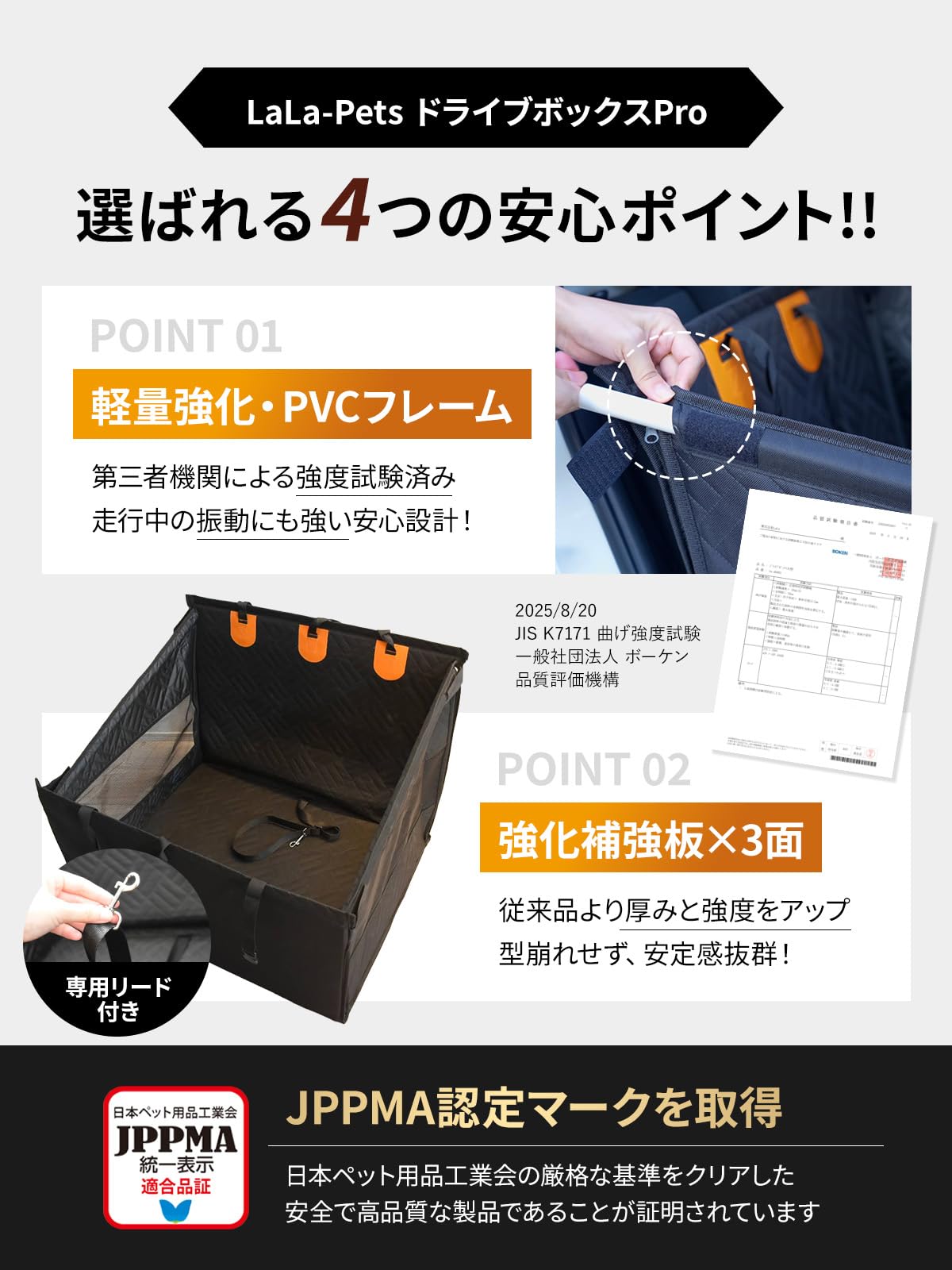 Amazon.co.jp: 【獣医師監修／JPPMA認定品】ドライブボックス 大型犬用